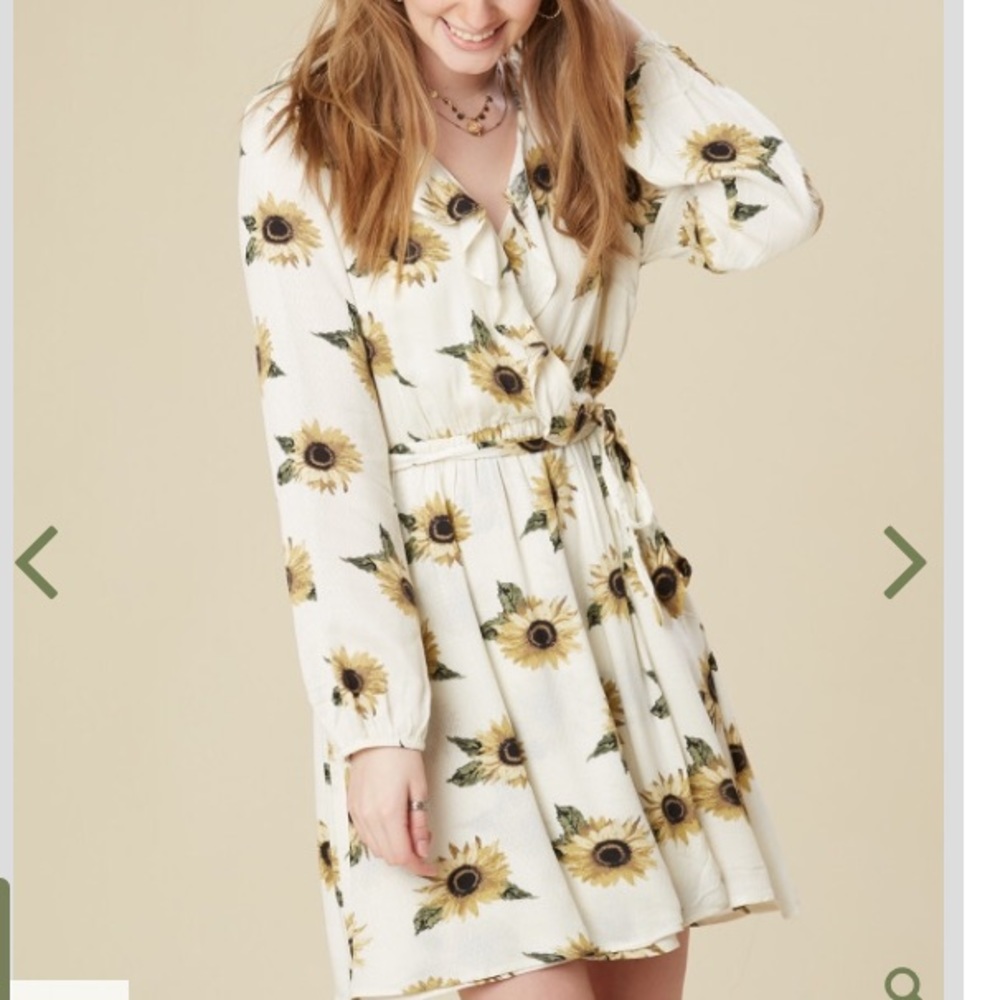 NWT Altar’d State Joanni Sunflower Wrap Dress